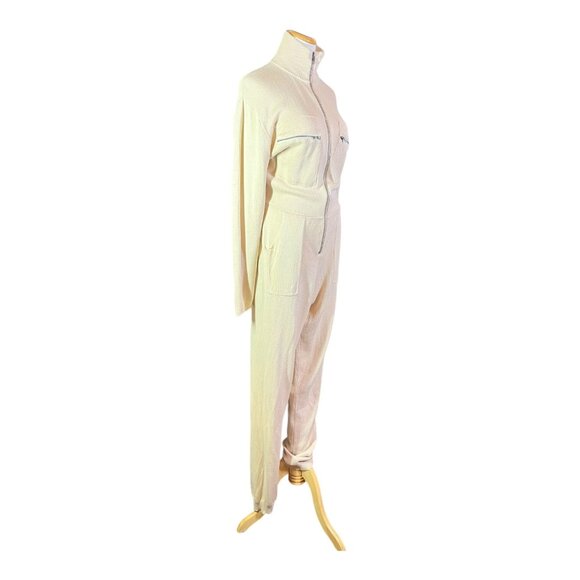 Jen's Pirate Booty Size M/L Beige Knit Jumpsuit Pockets Long Sleeve - Picture 6 of 13
